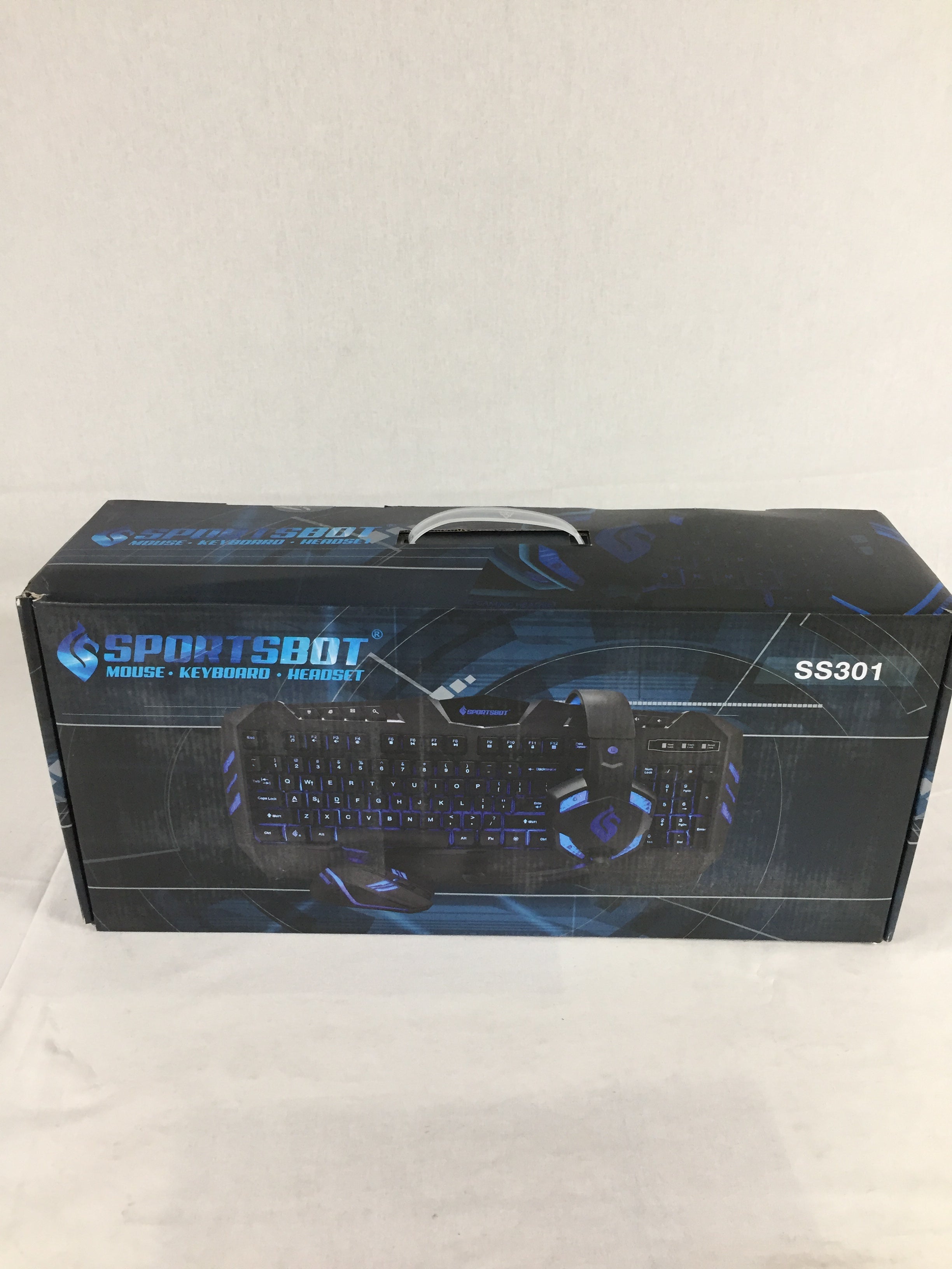 SportsBot SS301 Blue LED Gaming Keyboard, Mouse and Over-Ear Headset (6921909764279)